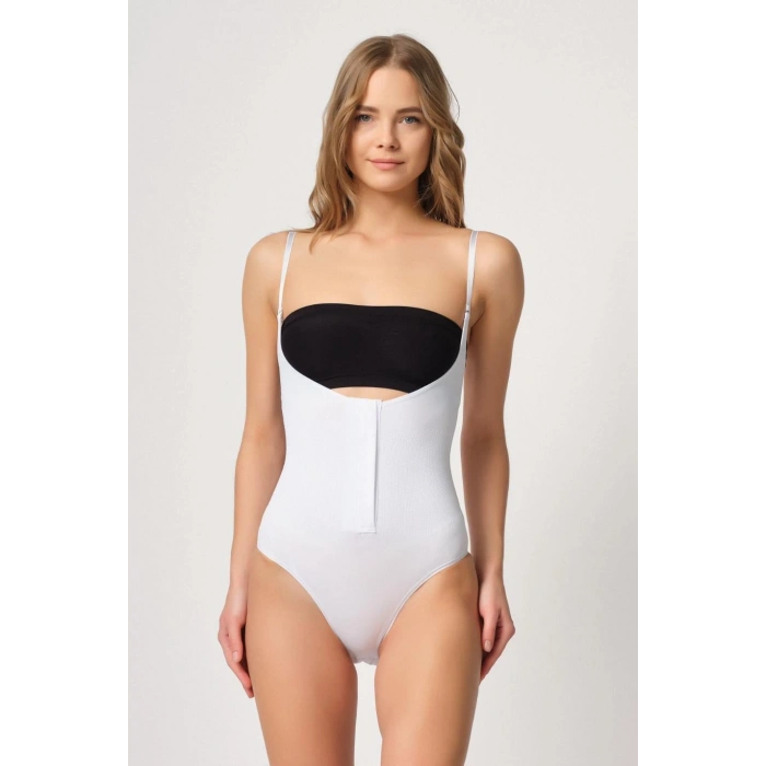 MARSİLYAN™ BEYAZ MI  2043 Göğsü Açık Agraflı Body Korse
