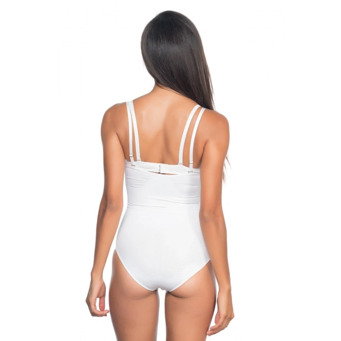 MARSİLYAN™ BEYAZ MI  2073 Göğüsü Açık Desenli Body Korse