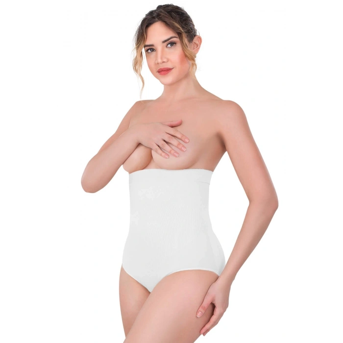 MARSİLYAN™ BEYAZ MI  2080 Yüksek Bel Çıtçıtlı Slip Korse