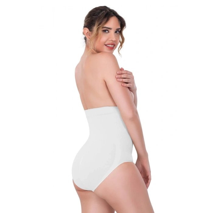 MARSİLYAN™ BEYAZ MI  2080 Yüksek Bel Çıtçıtlı Slip Korse