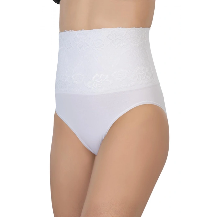 MARSİLYAN™ BEYAZ MI  2090 Önü Dantelli Yüksek Bel Slip Korse