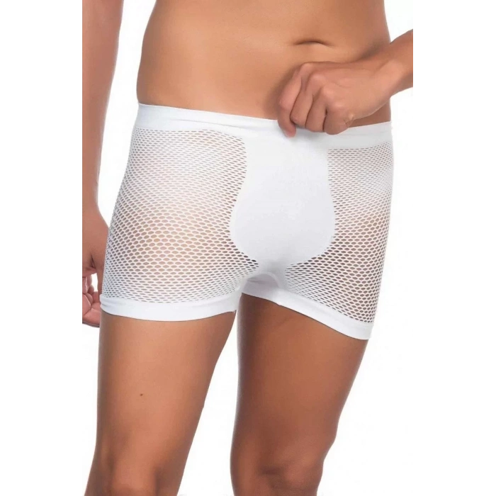 Beyaz Mı Emay 2106 Fileli Soft Erkek Boxer