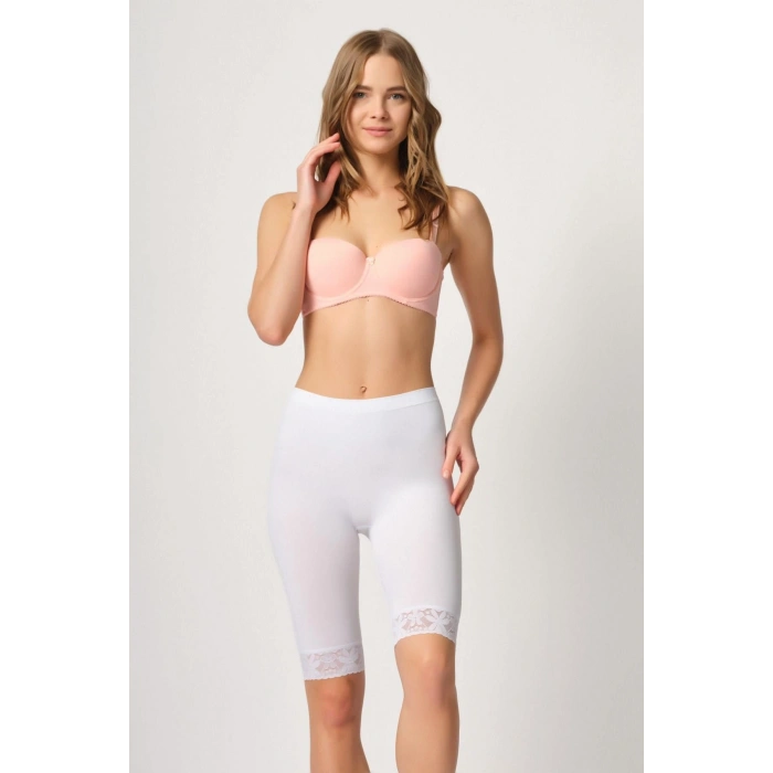 MARSİLYAN™ BEYAZ MI  3004 Soft Uzun Paça Dantel Boxer
