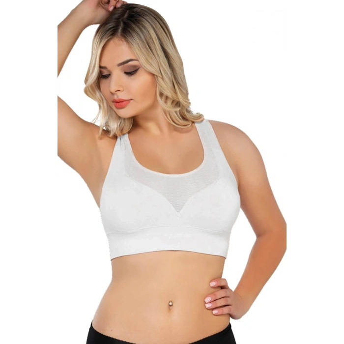 MARSİLYAN™ BEYAZ MI  4027 Seamless Tül Pedli Toparlayıcı Büstiyer