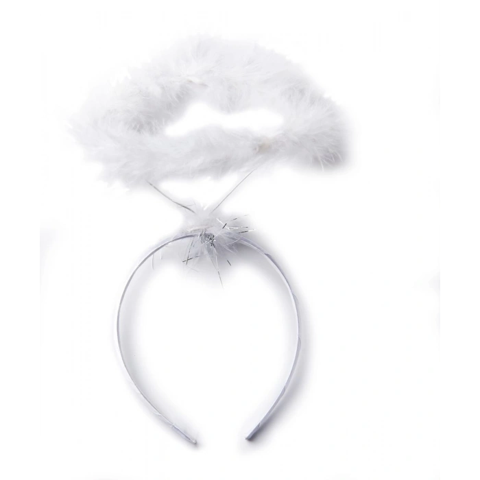 Beyaz Otrişli Tüylü Esnek Yapı Melek Haresi Melek Tacı (4887)
