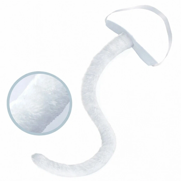 Beyaz Peluş Kuyruk Şekil Verilebilir 70 cm