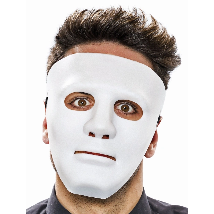 Beyaz Renk Hip Hop Anonim Jabbawockeez Dans Maskesi 18x19 cm (4887)