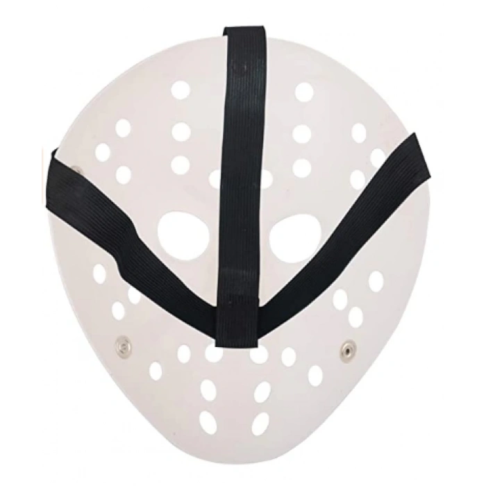 Beyaz Renk Kırmızı Çizgili Tam Yüz Hokey Jason Maskesi Hannibal Maskesi (4887)