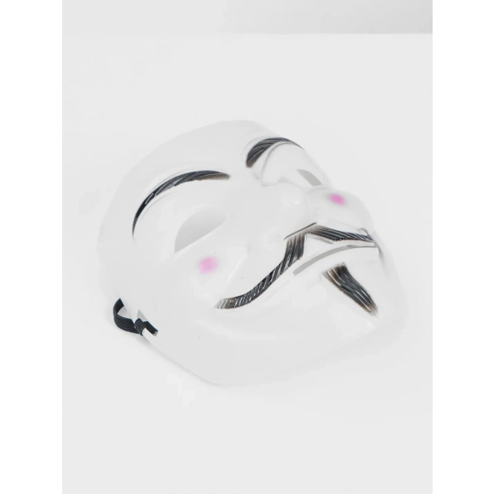 Beyaz Renk Pembe Yanaklı İthal V For Vendetta Maskesi (4887)