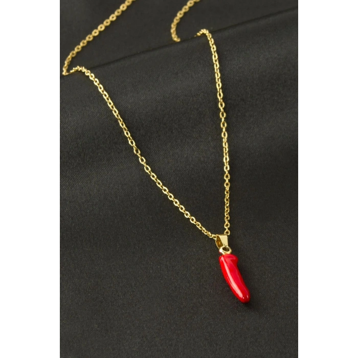 Biber Mineli Çelik Kolye