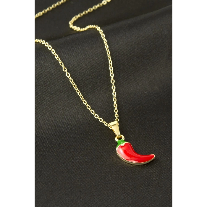 Biber Uçlu Mineli Kolye