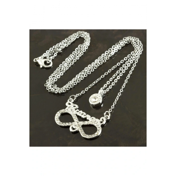 Birtanem Yazılı Sonsuzluk  Yeni Sezon İkili Kolye