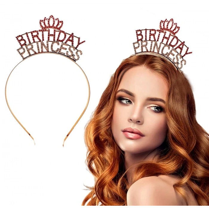Birthday Princess Kristal Taç – Rose Gold Kaplama