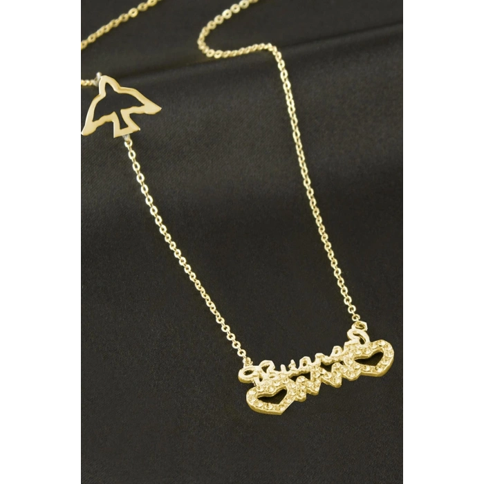 Bitanem Yazılı Kalp Şans Kolye