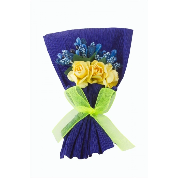 Bizimki Sarı Lacivert Bir Aşk Hiyakesi Gül Buketi