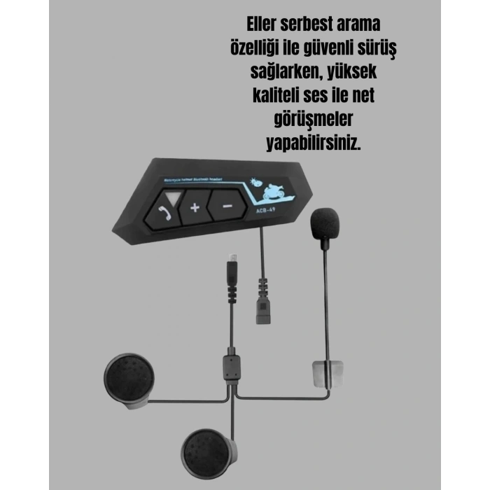 Bluetooth 5.0 Motosiklet Kask Kulaklık Eller Serbest Ve Müzik Özellikli