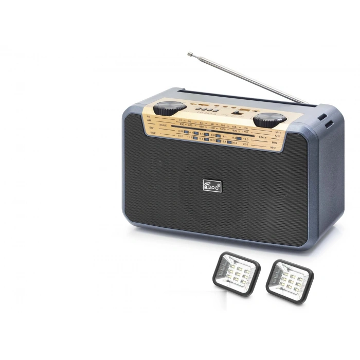 Bluetooth Fm Radyo Usb Tf Aux Solar Şarjli Çift Led Aydinlatmali Kamp Hoparlör FP397S