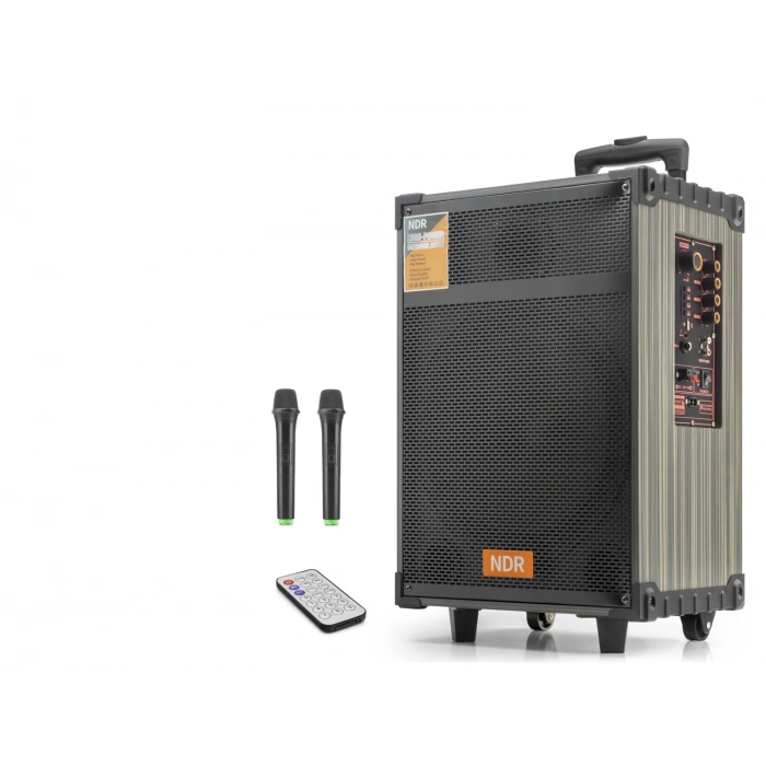 Bluetooth Hoparlör Fm Radyo 12 Inç Usb Tf Aux Çift Mikrofonlu Kumandalı - Siyah NDRC12