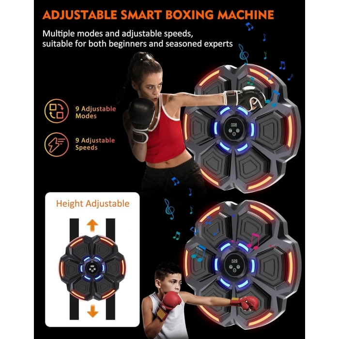 Bluetooth Hoparlör Özellikli Duvar Boks Makinesı 9 Mod Seviye Ayarlı Müzikli Boks Makinesı