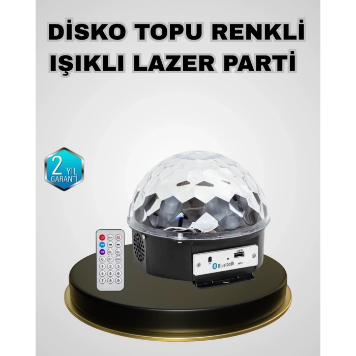 Bluetooth Hoparlörlü Led Disko Işığı Müzik Ritim Duyarlı Ve Taşınabilir