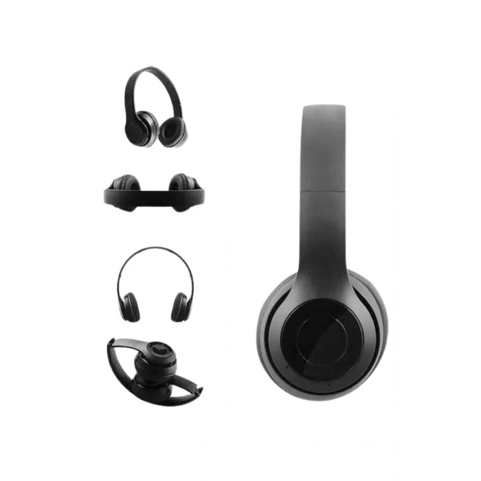 Bluetooth Kablosuz Kulaklık Siyah Wireless 5.0 Kulak Üstü Uzun Pil Ömrü
