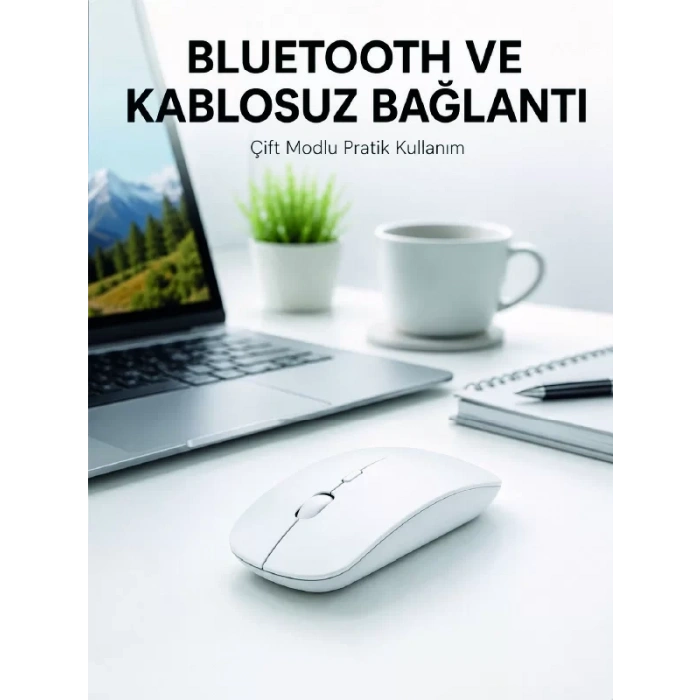 Bluetooth Kablosuz Wireless Mouse Şarjlı Sessiz Ergonomik 5000 Dpı Fare
