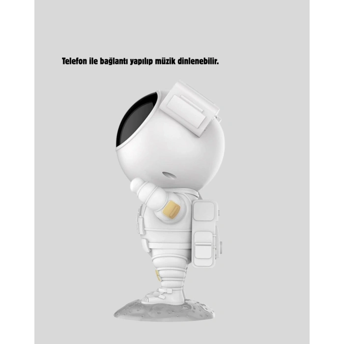 Bluetooth Müzikli Astronot Projeksiyon Lambası Yıldız Ve Ay Efektli
