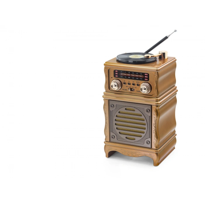 Bluetooth Nostaljik Fm Radyo Usb Tf Aux Hoparlör - Kahverengi FX2502B