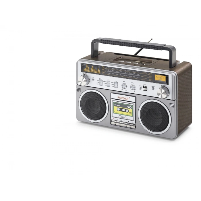 Bluetooth Nostaljik Fm Radyo Usb Tf Aux Taşınabilir Hoparlör - Gri FX2508B