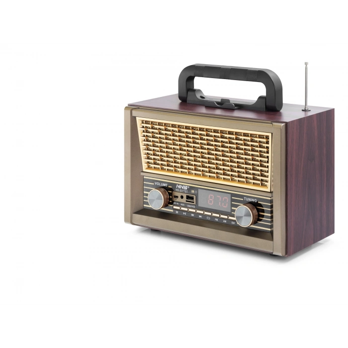 Bluetooth Nostaljik Hoparlör Fm Kumandalı 28 X 14.1 X 21 Cm NS2077BT