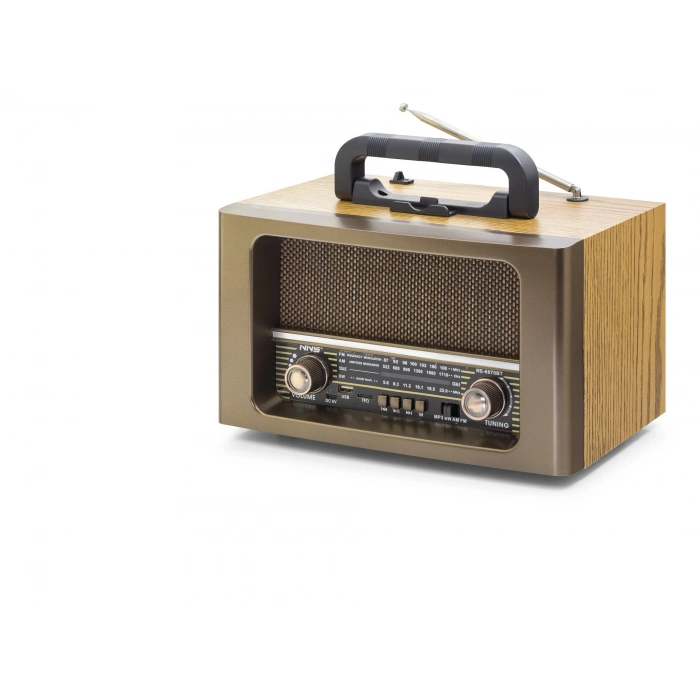 Bluetooth Nostaljik Hoparlör Fm Kumandalı 31 X 17.7 X 19.9 Cm NS6670BT