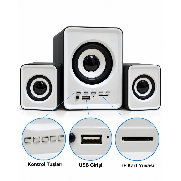 Bluetooth Özellikli Mini Dijital Hoparlör Seti