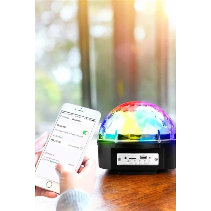 Bluetooth Ve Uzaktan Kumandalı Çok Renkli Masaüstü Disko Topu