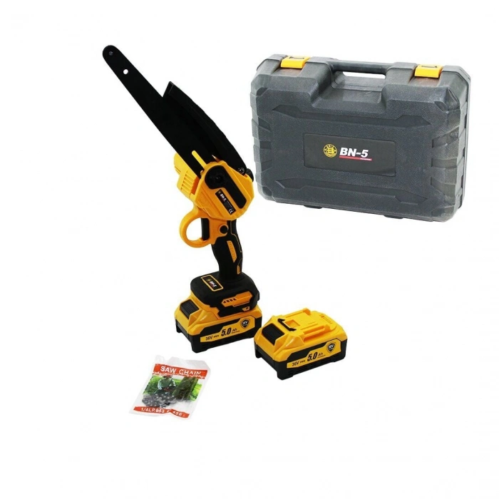 BN-5 YAĞLI POMPALI ZİNCİRLİ TESTERE BUDAMA DAL KESME MAKİNESİ ŞARJLI 2 BATARYA 36V 5.0AH 17000RPM