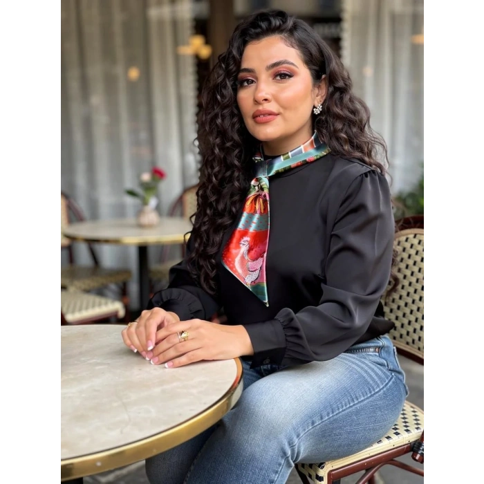 Bohem  Çiçek Desenli Modern Desenli Fular,Boyun, Çanta & Saç Aksesuarı – Şık Hediye Alternatifi