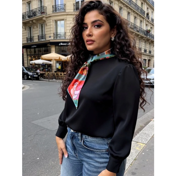 Bohem  Çiçek Desenli Modern Desenli Fular,Boyun, Çanta & Saç Aksesuarı – Şık Hediye Alternatifi