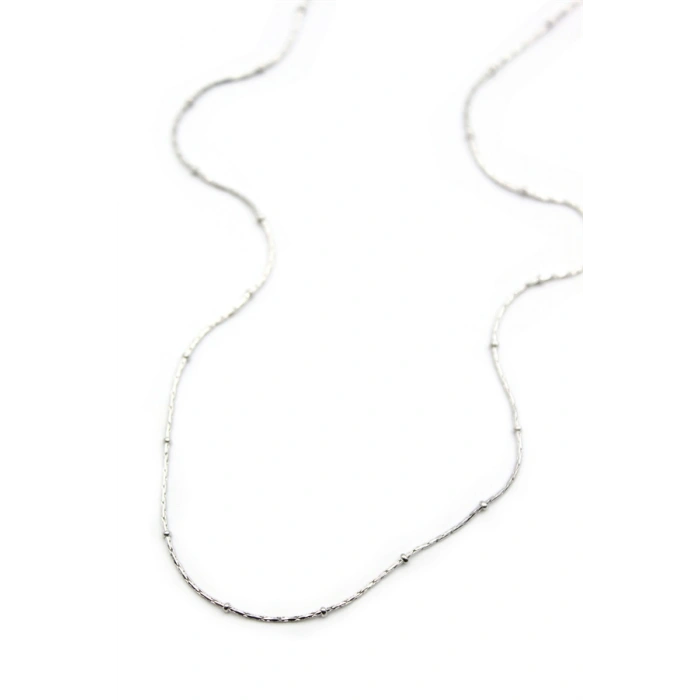 Boncuklu Zincir Kolye - Gümüş