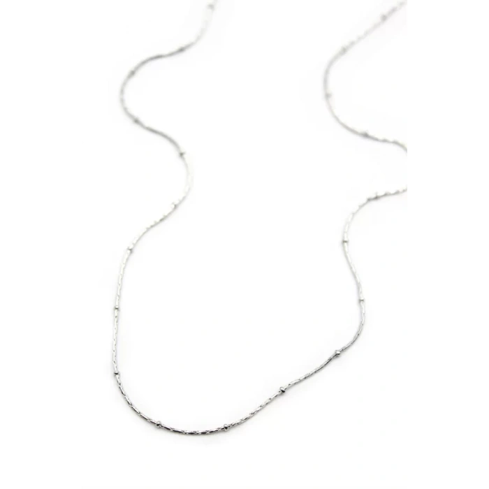 Boncuklu Zincir Kolye - Gümüş