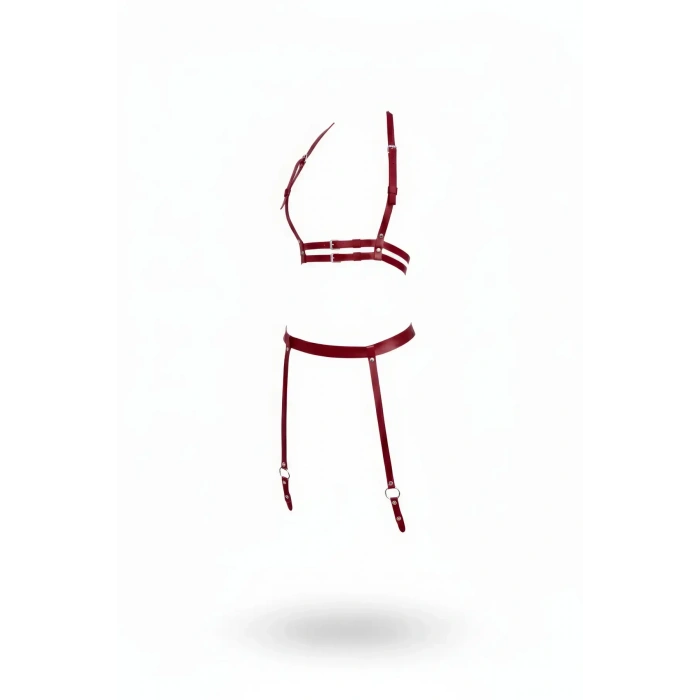 Bordo Harness Takım Deri Şeritli Ayarlanabilir Jartiyerli - Brf232