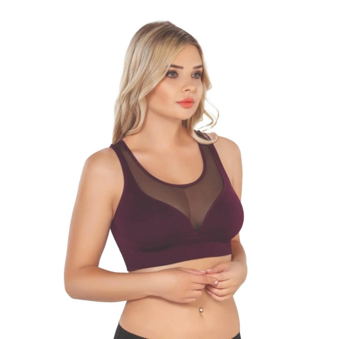 MARSİLYAN™ BORDO MI  4028 Seamless Tül Toparlayıcı Büstiyer