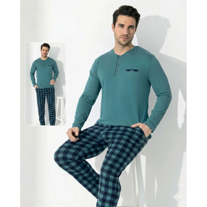 Boyraz 0689 Erkek Uzun Kol Penye Pijama Takımı