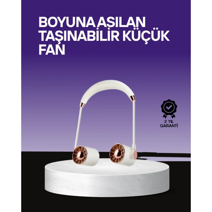 Boyun Askılı Katlanabilir Fan 1000 Mah Usb Şarjlı Taşınabilir