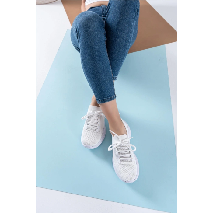 Britney Beyaz Triko Spor Ayakkabı