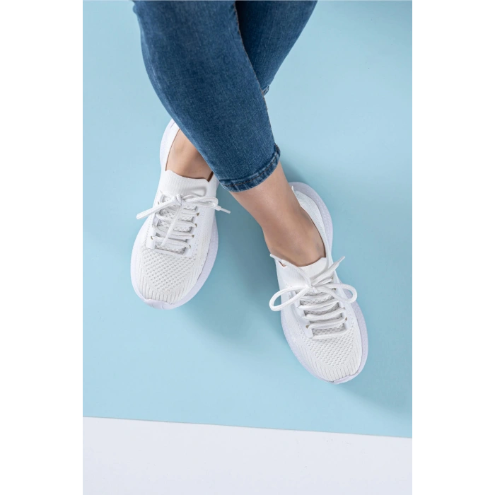 Britney Beyaz Triko Spor Ayakkabı