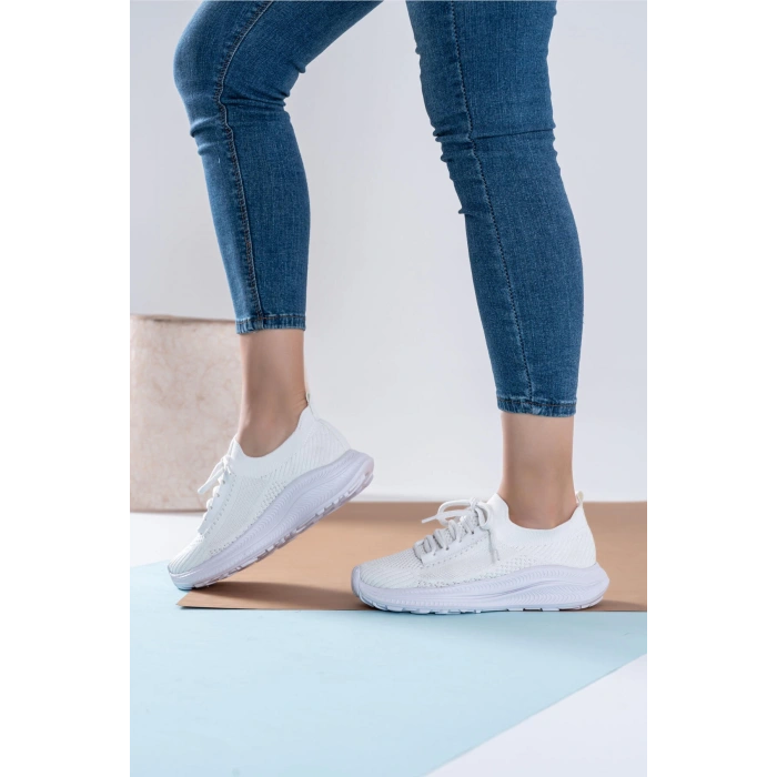 Britney Beyaz Triko Spor Ayakkabı