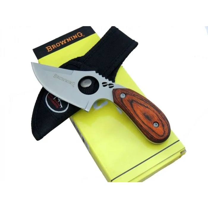 Browning 087 Yüzme Kamp Bıçak 16 cm - Ahşap Sap, Özel Kılıflı