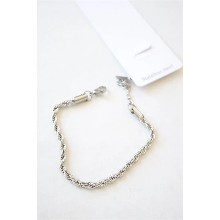 Burgu Çelik Bileklik 3mm - Gümüş