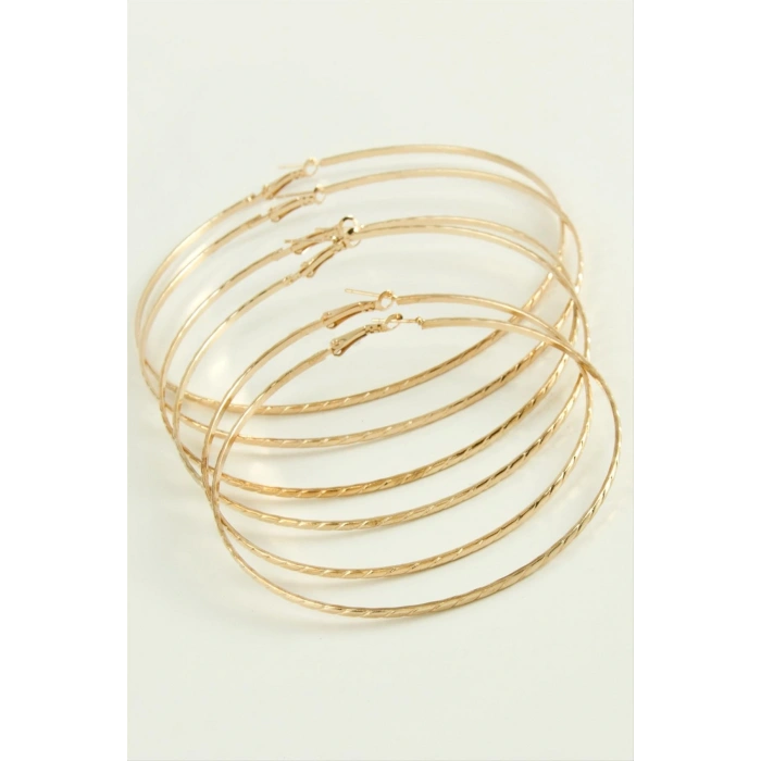 Burgulu Metal Halka Küpe 6 Adet