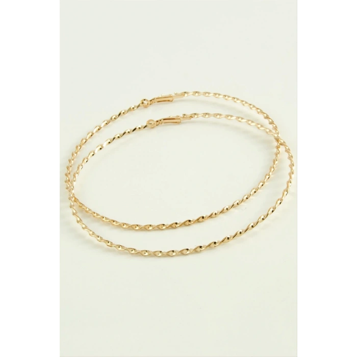 Burgulu Metal Halka Küpe 8-9-10 cm