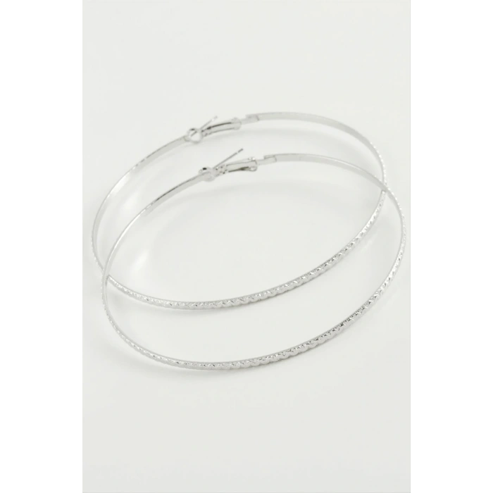 Burgulu Zikzak Metal Halka Küpe 8-9-10 cm